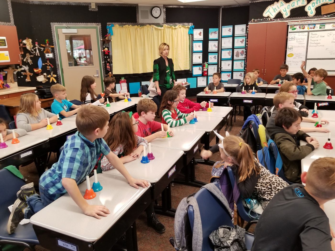 Students doing a hands-on classroom activity
